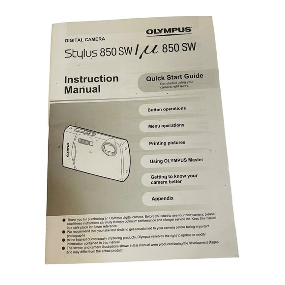 Olympus Stylus 850 SW Shock & Waterproof 8.0 Megapixel Camera - Picture 12 of 16